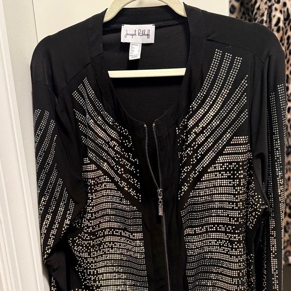 Joseph Ribkoff Black and Gold Embellished Top - Picture 7 of 12